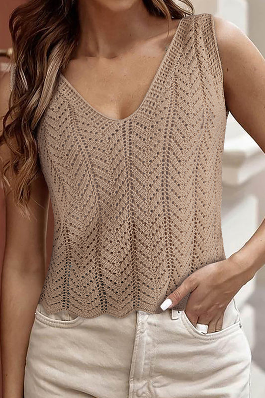 Openwork V-Neck knit Vest