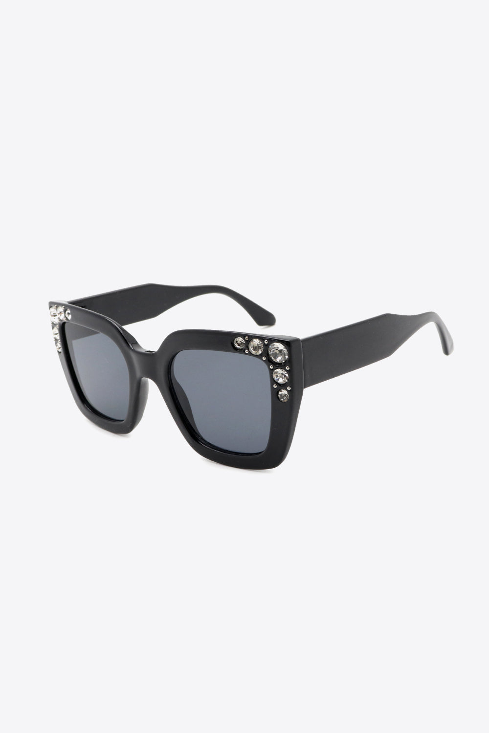 Inlaid Rhinestone Polycarbonate Sunglasses